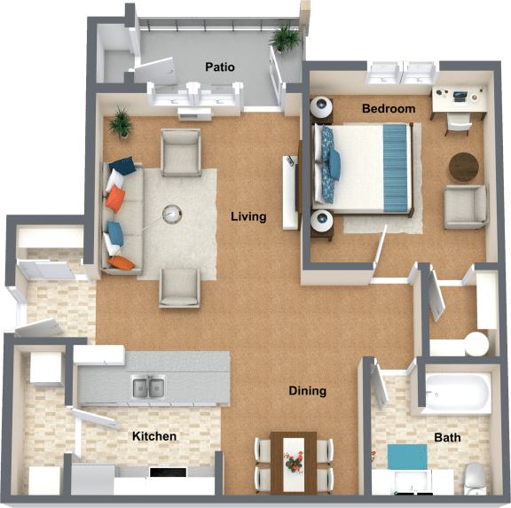 a floor plan of a house with a living room and a dining room