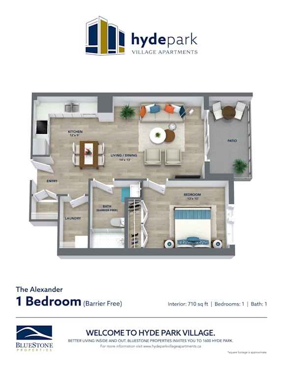 1 Bedroom Barrier Free Unit