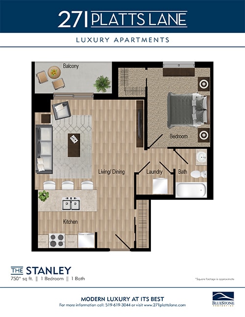 a floor plan of the stanley apartments