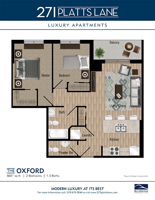 a floor plan of the oxford apartments