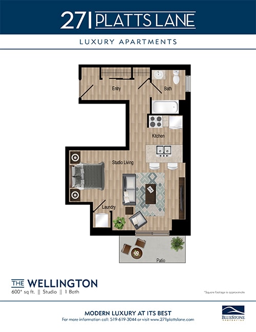 the wellington floor plan with 2 bedrooms