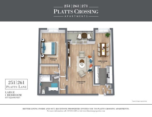 1B_Large Floor Plan at Platts Crossing, London, ON