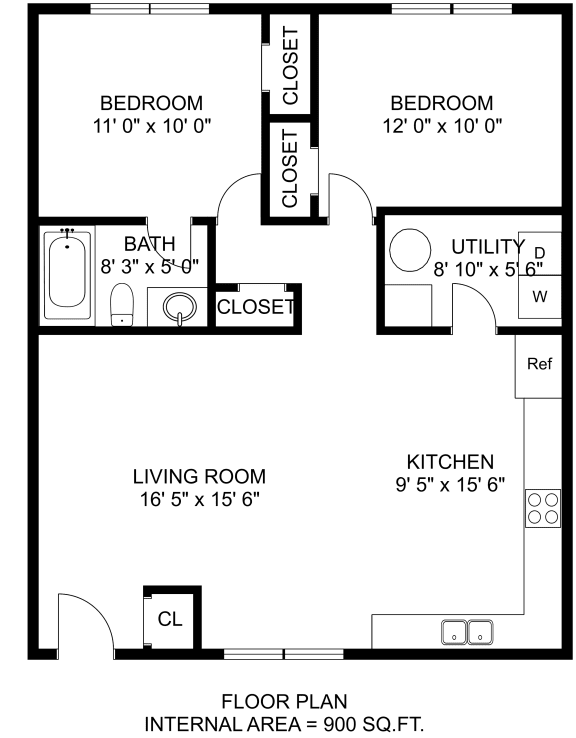 a floor plan of a house with bedrooms and a living room