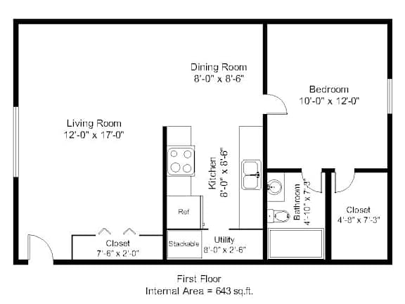 A black and white image of a floor plan for a house.