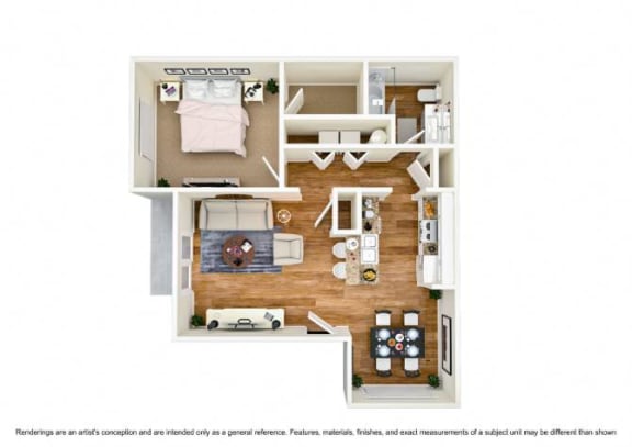 a floor plan with a bedroom and a living room