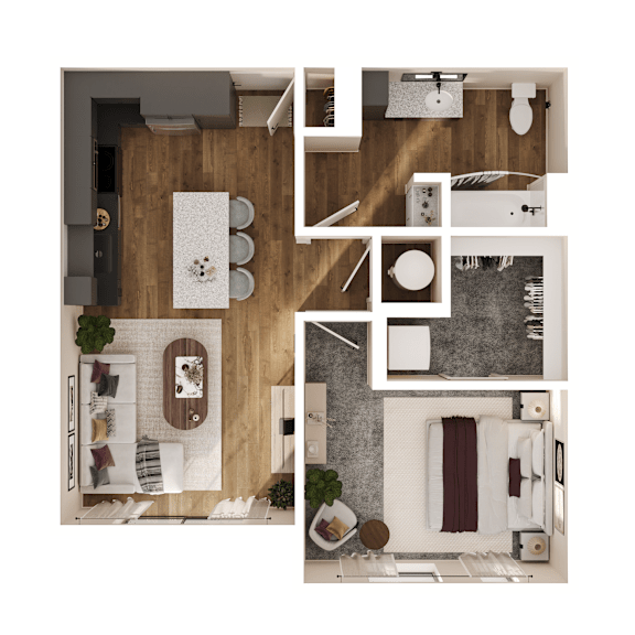 Axis Floor Plan at Parallel Apartments, Omaha, Nebraska