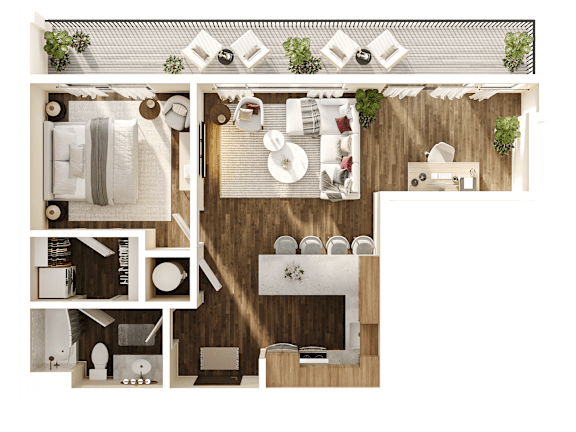 Floor Plan  Benny Floor Plan at The Walter Apartments, Omaha, NE