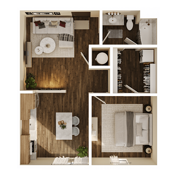 Floor Plan  Bernard Floor Plan at The Walter Apartments, Omaha, 68106
