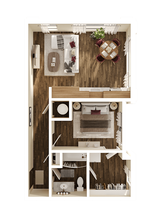 Floor Plan  Charles Floor Plan at The Walter Apartments, Omaha, Nebraska