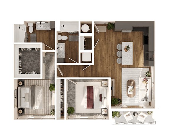 Ellipse Floor Plan at Parallel Apartments, Nebraska, 68106