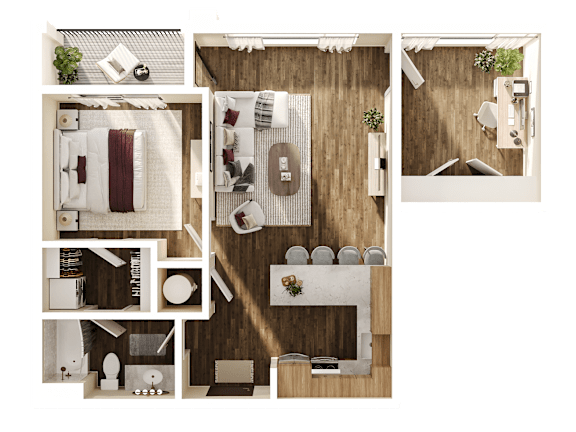 Floor Plan  Jack Floor Plan at The Walter Apartments, Omaha, NE, 68106