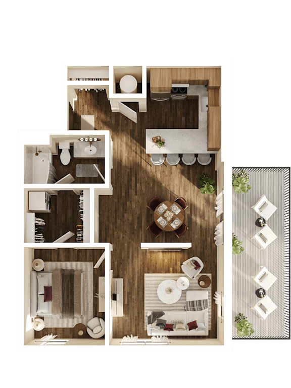 Floor Plan  Kevin Floor Plan at The Walter Apartments, Omaha, NE