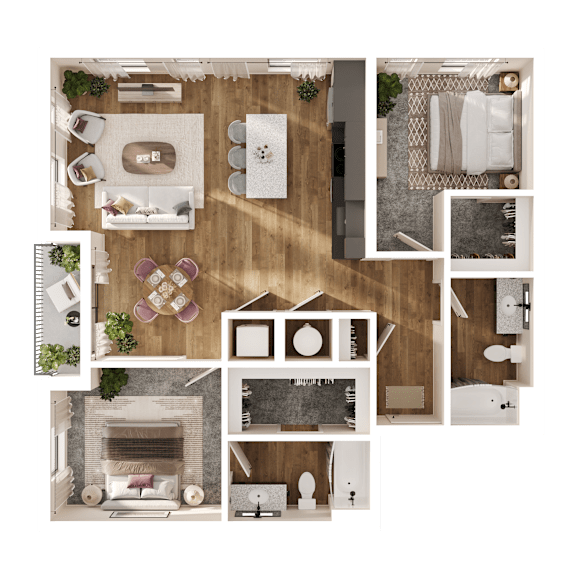 Locus Floor Plan at Parallel Apartments, Omaha, 68106