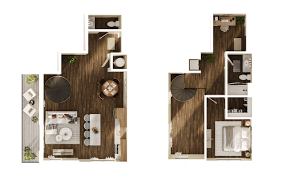 Floor Plan  Michael Floor Plan at The Walter Apartments, Omaha, Nebraska