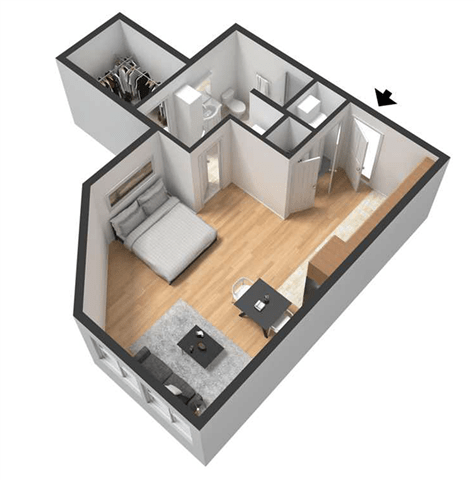 Naomi Floor Plan at Centerline Apartments, Omaha, Nebraska