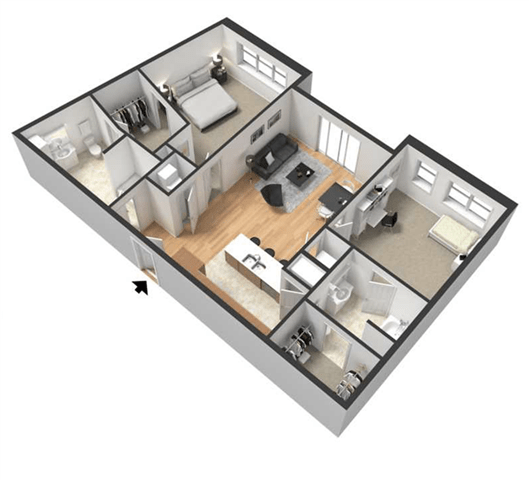 Floor Plan  Sandra Floor Plan at Centerline Apartments, Omaha, NE