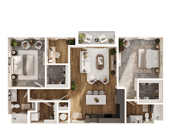 Obtuse Floor Plan at Parallel Apartments, Omaha, Nebraska