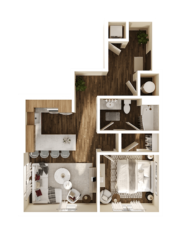 Floor Plan  Raymond Floor Plan at The Walter Apartments, Omaha, NE, 68106