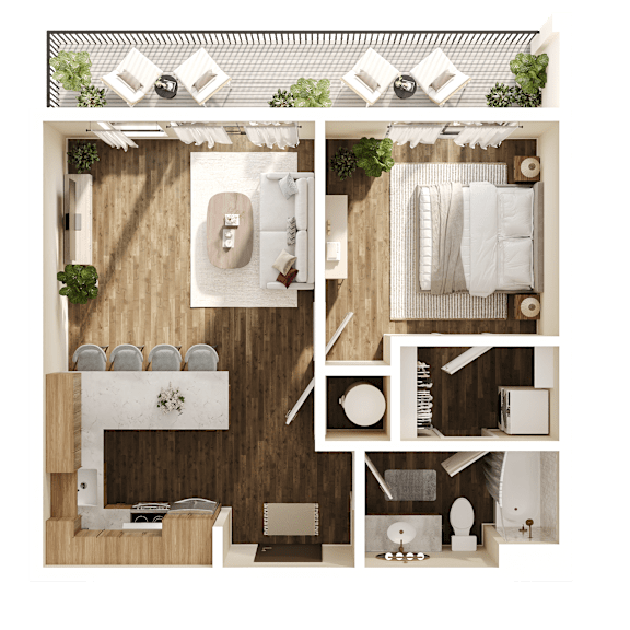 Floor Plan  Ryan Floor Plan at The Walter Apartments, Omaha, NE