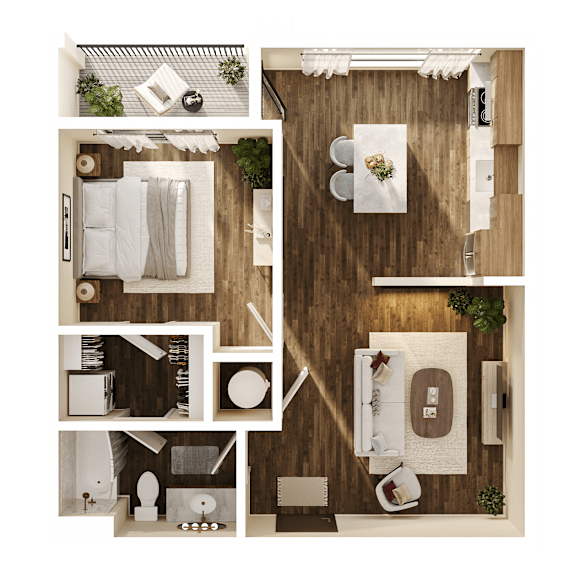 Floor Plan  Samuel Floor Plan at The Walter Apartments, Omaha, 68106