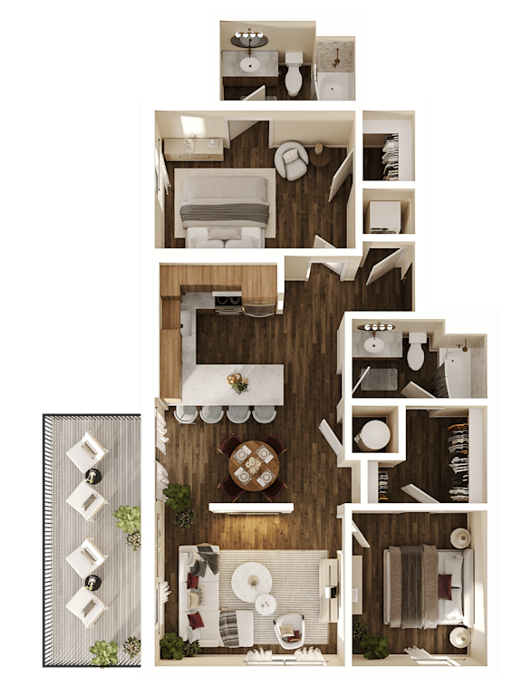 William Floor Plan at The Walter Apartments, Omaha, Nebraska