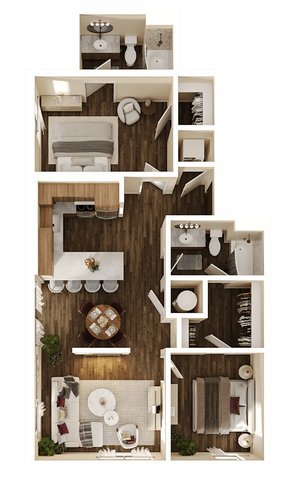 Floor Plan  William 2A Floor Plan at The Walter Apartments, Nebraska, 68106