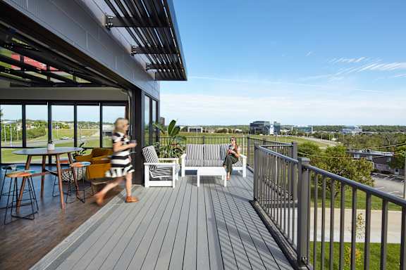 Apartment Patio at Centerline Apartments, Omaha, NE, 68106