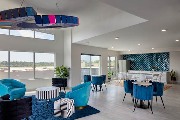Community Lounge at Swivel Apartments, Omaha, NE
