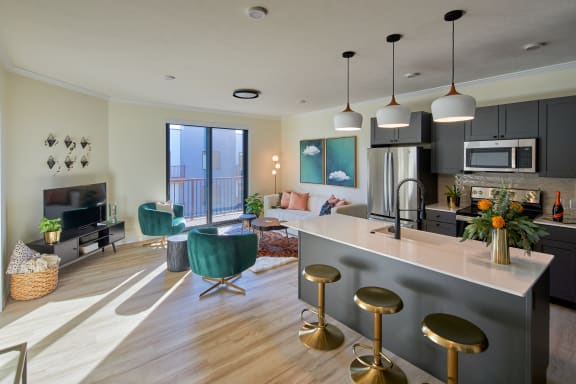 Kitchen Islands at Clove Apartments, Omaha, NE