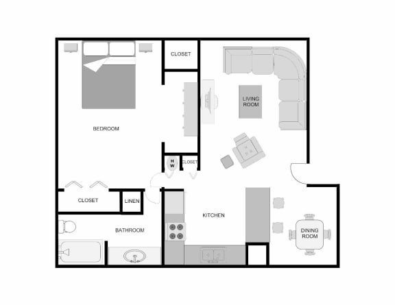 Floor Plan  a floor plan of a small apartment