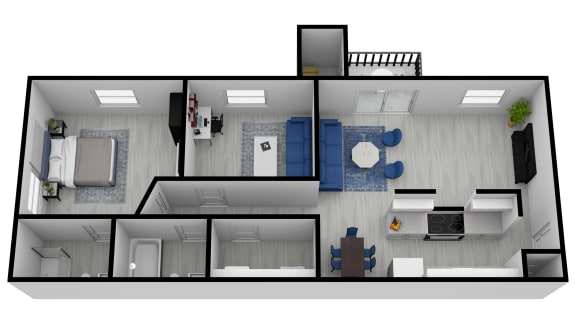 a floor plan of a one bedroom apartment