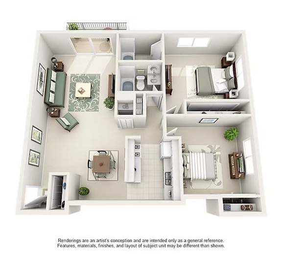 A drawing of a house layout with a kitchen, living room, and bathroom.