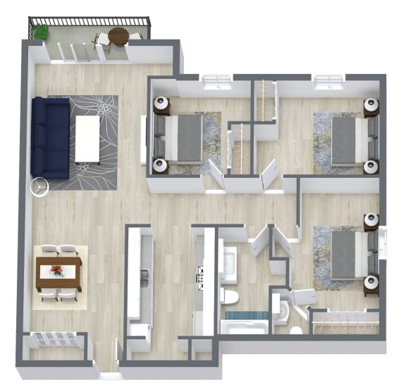 a floor plan of a bedroom apartment