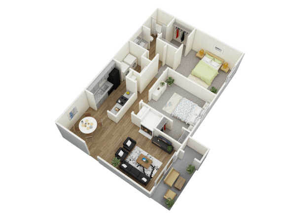 bedroom floor plan an in 3d