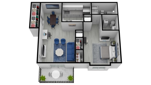 bedroom floor plan an in 3d