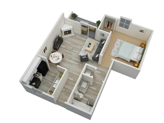 bedroom floor plan an in 3d