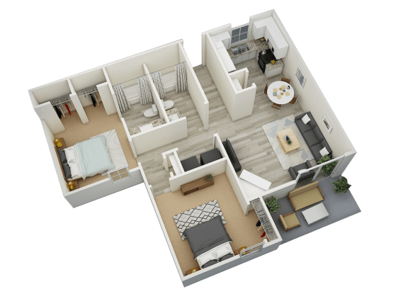 bedroom floor plan an in 3d