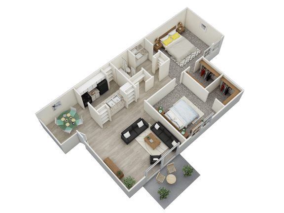 bedroom floor plan an in 3d