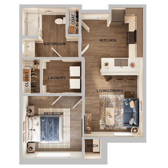 1 bed 1 bath at Divinity Landing Apartments, Ohio, 44056