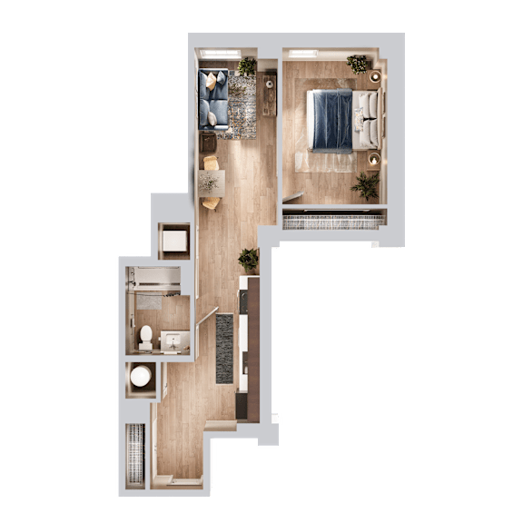 1 bed 1 bath A at Oskamp Flats Apartments, Cincinnati, 45202