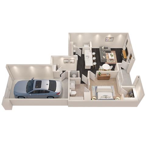 a floor plan of a house with a car at Promenade at Newnan Crossing, Newnan Georgia