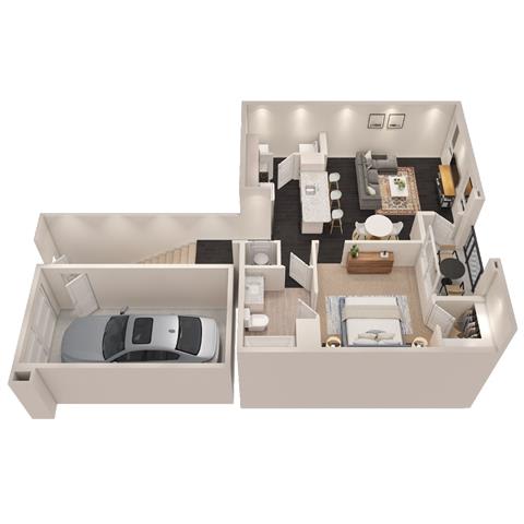 a 3d drawing of a floor plan of a house at Promenade at Newnan Crossing, Georgia, 30265
