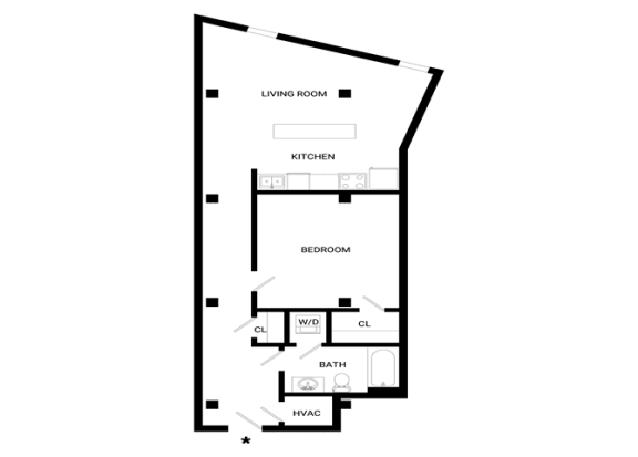 Floor Plan  Amplify Floor Plan | 737 Sq. Ft. at Mayton Transfer Lofts, Petersburg, VA