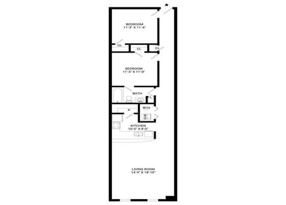 Imperial Floor Plan | 932 Sq. Ft. at Mayton Transfer Lofts, Petersburg, VA 23803