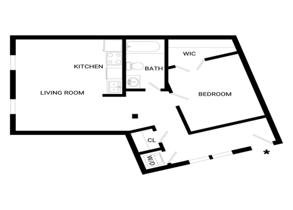 Vitality Floor Plan | 667 Sq. Ft. at Mayton Transfer Lofts, Petersburg, VA 23803