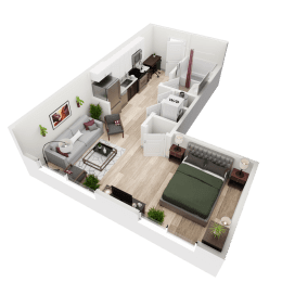 Studio 1 bath floor plan with 565 Sq. Ft. Studio 1 bath floor plan with 565 Sq. Ft. at Vista Brooklynn Apartments, Jacksonville, Florida