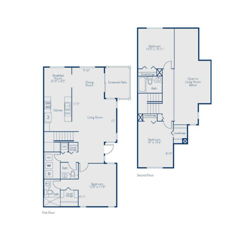 3 bed 2.5 bath floor plan with 1,650 Sq. Ft. at The Villas at Ibis Landing, Parkland, 33067