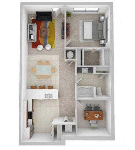 1 Bed 1 Bath Floor Plan | 950 Sq. Ft. at Skyloft in NC 28803