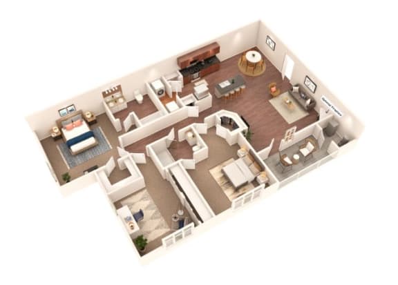 3 Bed 2 Bath Floor Plan with 1,273 Sq. Ft. 3 Bed 2 Bath Floor Plan with 1,273 Sq. Ft. at SomerHill Farms Apartments, Virginia