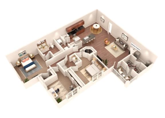 3 Bed 2 Bath Floor Plan with 1,390 Sq. Ft. 3 Bed 2 Bath Floor Plan with 1,390 Sq. Ft. at SomerHill Farms Apartments, Virginia , 20155